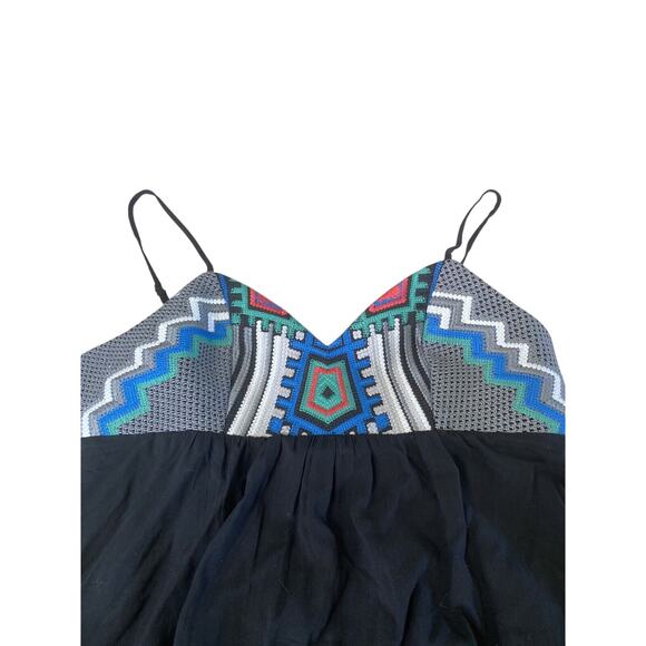 Love Stitch Women’s Embroidered Mini dress Spaghetti Straps Multicolored LARGE - Picture 3 of 5